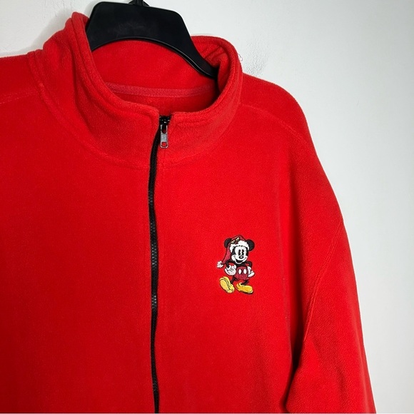 Disneyland resort Christmas Mickey Mouse red fleece full zip jacket size XXL‎ - Picture 3 of 7